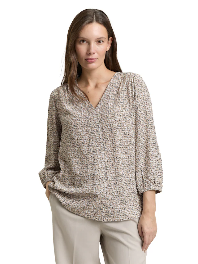 TOM TAILOR Klassische Bluse mit All-Over Print