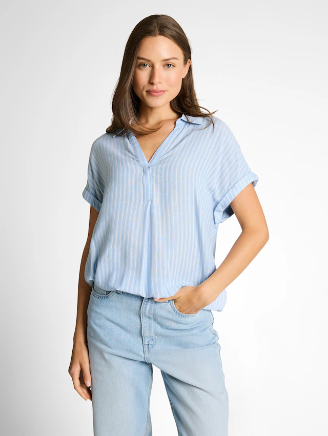 TOM TAILOR Klassische Bluse »Loose« mit Streifen Muster