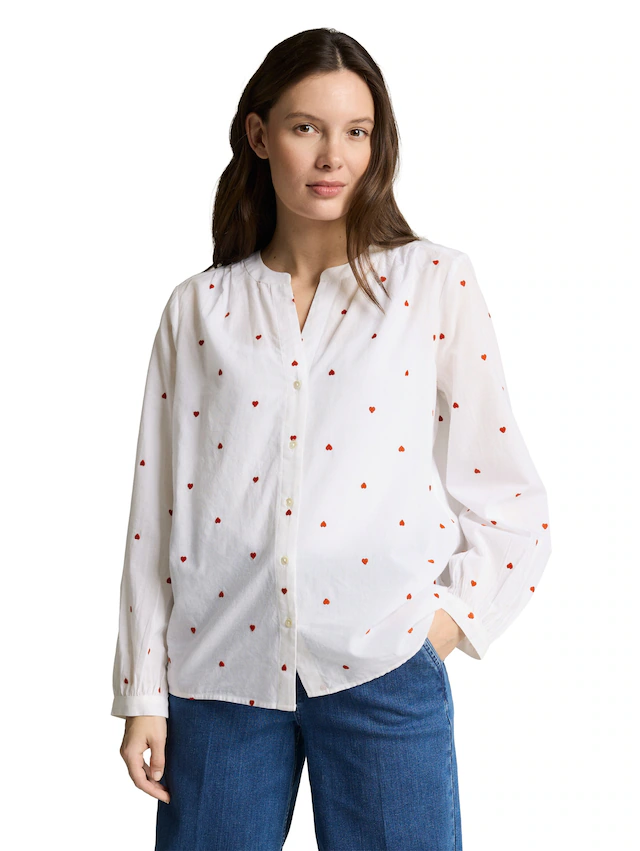 TOM TAILOR Klassische Bluse mit All-Over Print