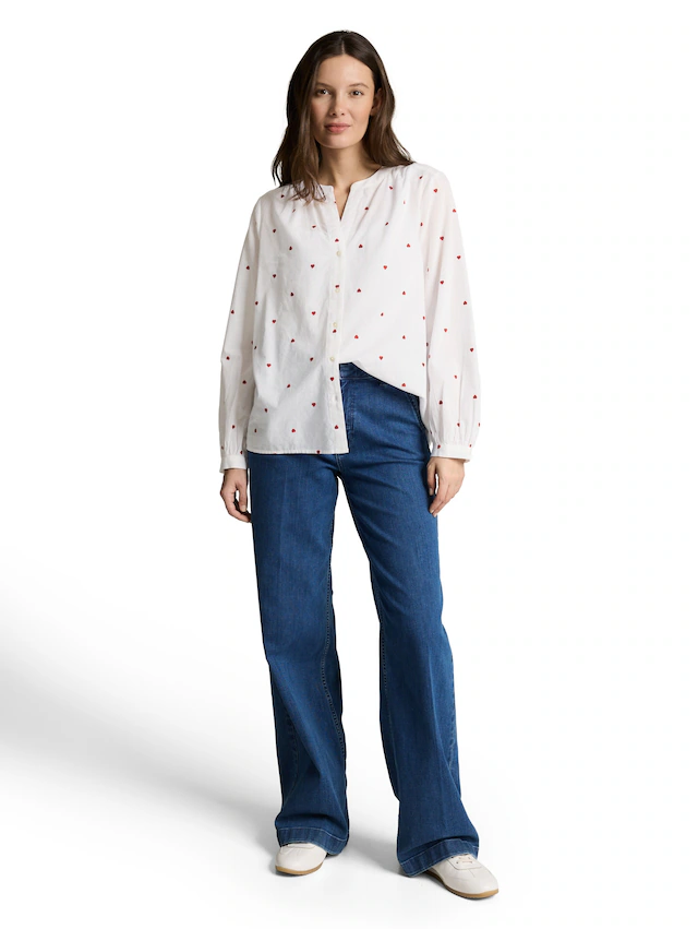 TOM TAILOR Klassische Bluse mit All-Over Print