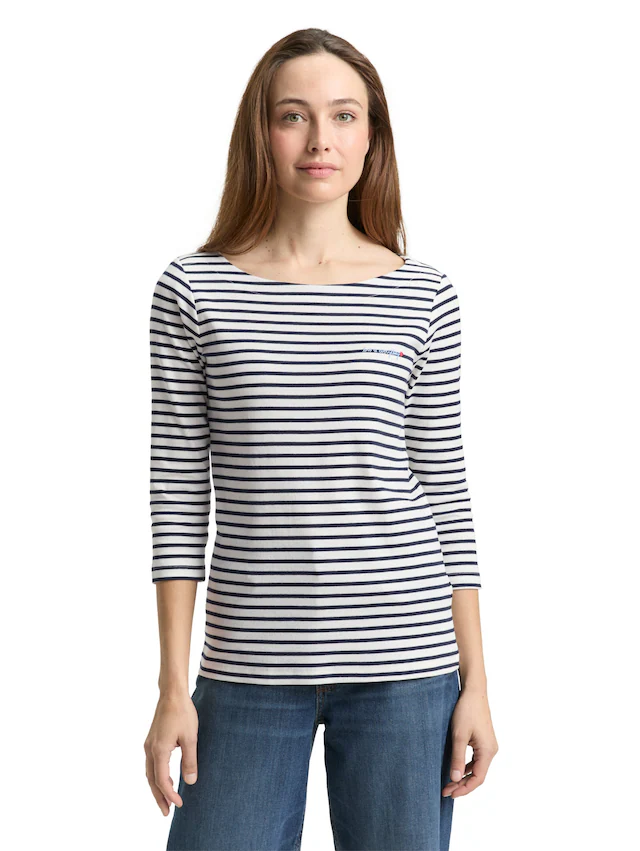 TOM TAILOR 3/4-Arm-Shirt »Regular« im Streifen-Design