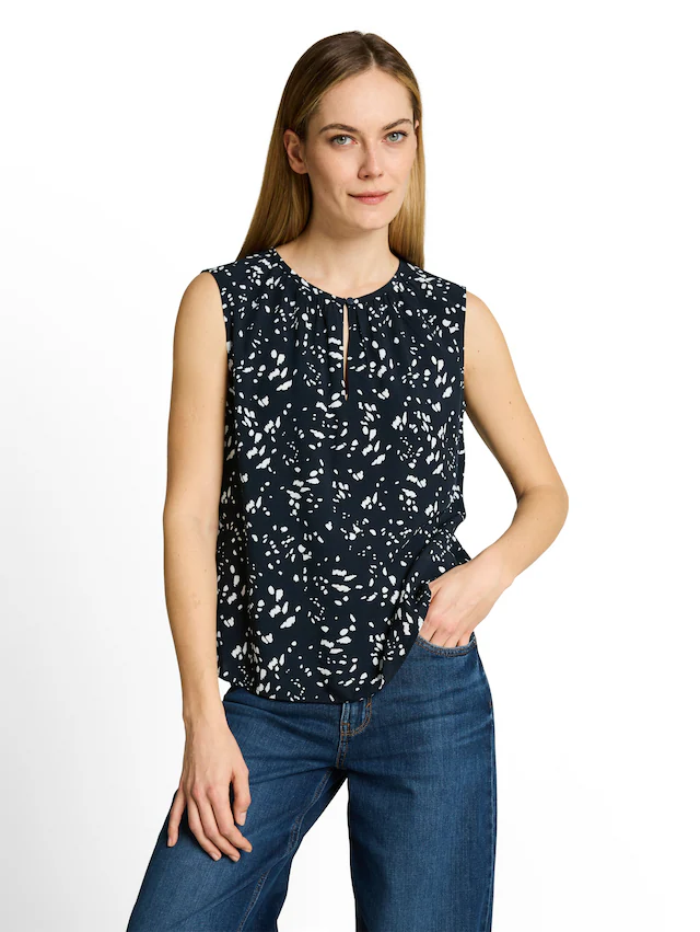 TOM TAILOR Blusentop mit Allover-Muster und mit Viskose