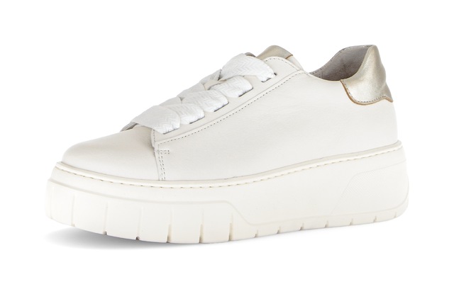 Gabor Plateausneaker , Freizeitschuh, Halbschuh, Schnürer mit Kontrastbesatz an der Ferse