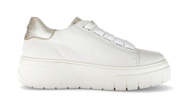 Gabor Plateausneaker , Freizeitschuh, Halbschuh, Schnürer mit Kontrastbesatz an der Ferse