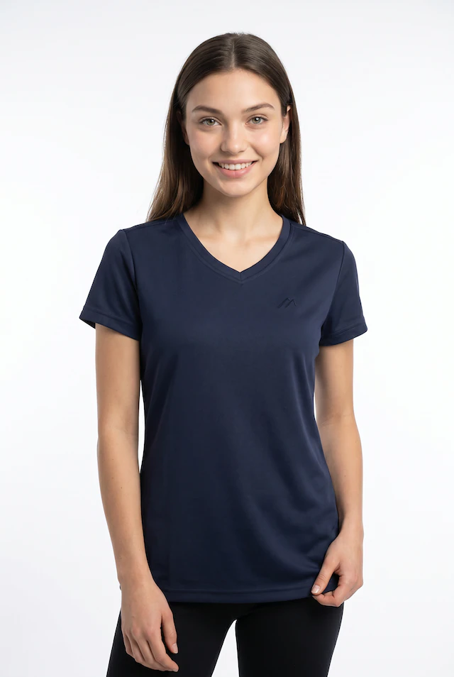 Maier Sports T-Shirt »Da-Shirt 1/2 Arm Trudy« mit dezentem V-Ausschnitt, schnell trocknendes Material, aus Polyester