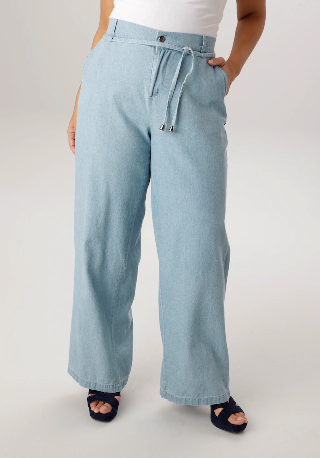 Aniston PLUS Weite Jeans mit elastischen Bund