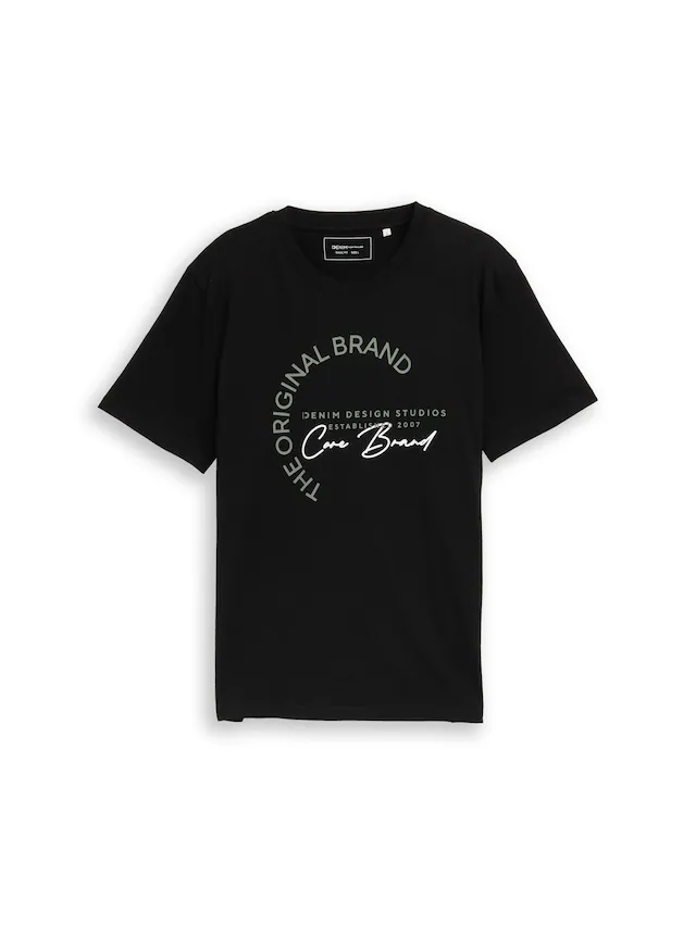 TOM TAILOR Denim Kurzarmshirt mit Logo-Print
