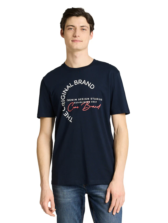 TOM TAILOR Denim Kurzarmshirt mit Logo-Print
