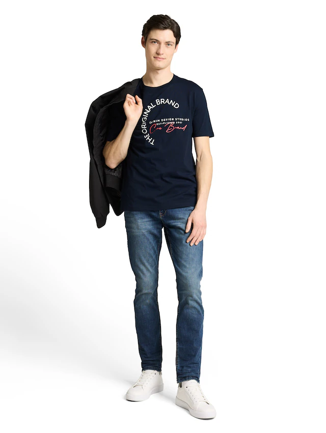 TOM TAILOR Denim Kurzarmshirt mit Logo-Print