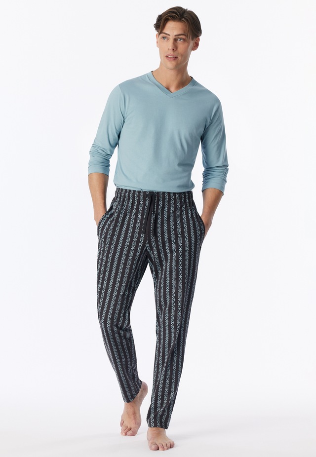 Schiesser Pyjamahose »Mix + Relax« gestreift, seitliche Taschen, Bindekordel