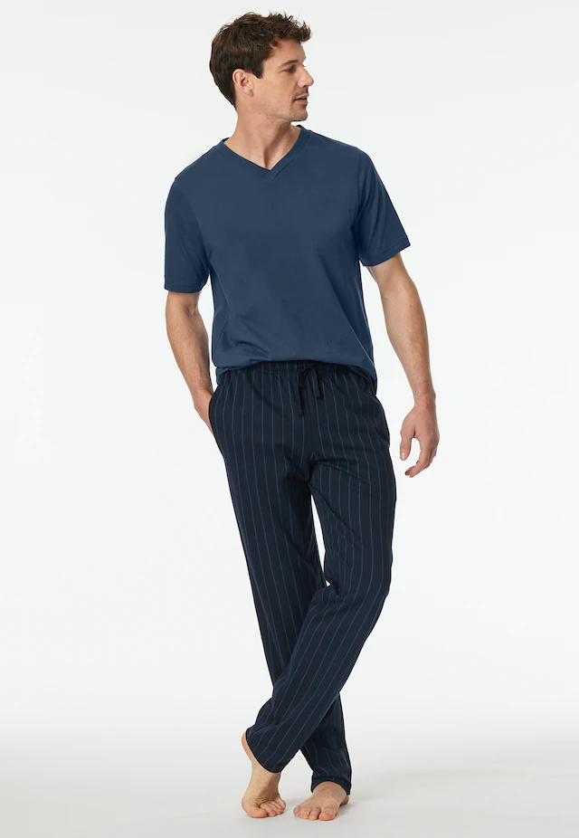 Schiesser Pyjamahose »Mix + Relax« gestreift, seitliche Taschen, Bindekordel