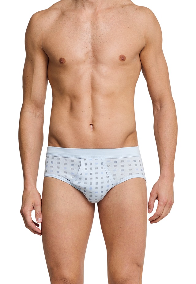 Schiesser Slip »Essentials« mit Eingriff, Feinripp-Qualität, Softbund, kariert, Baumwolle