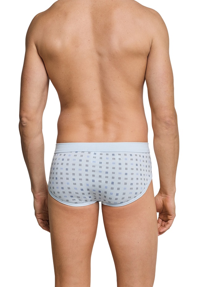 Schiesser Slip »Essentials« mit Eingriff, Feinripp-Qualität, Softbund, kariert, Baumwolle