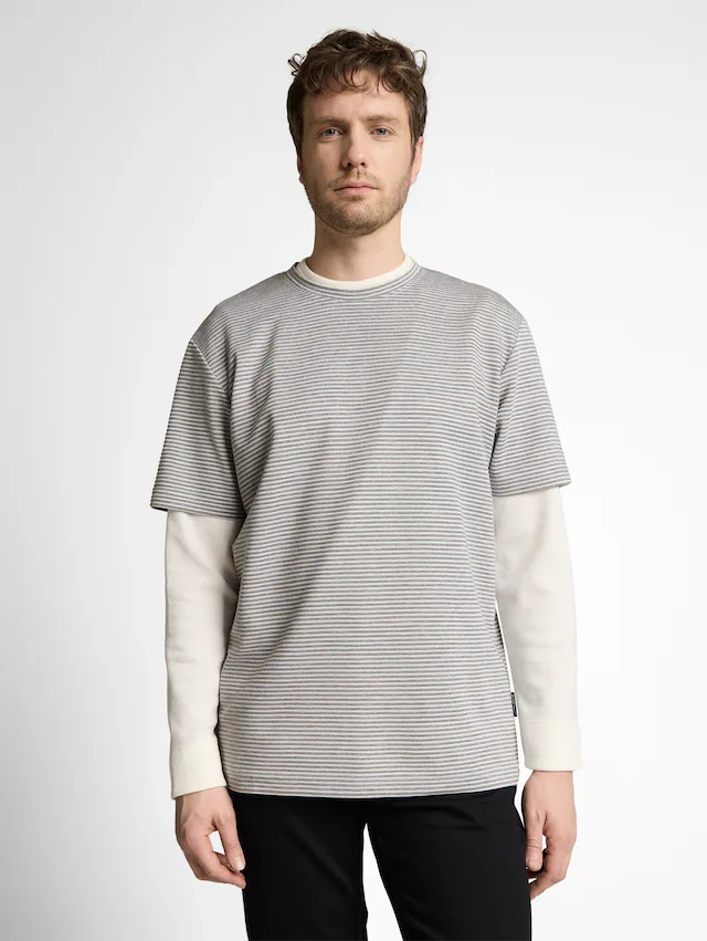 TOM TAILOR Kurzarmshirt Rundhals in Streifen-Optik