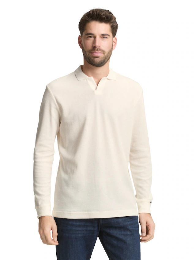 TOM TAILOR Langarm-Poloshirt mit Logo Stickerei