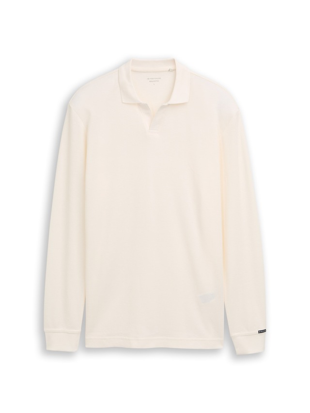 TOM TAILOR Langarm-Poloshirt mit Logo Stickerei