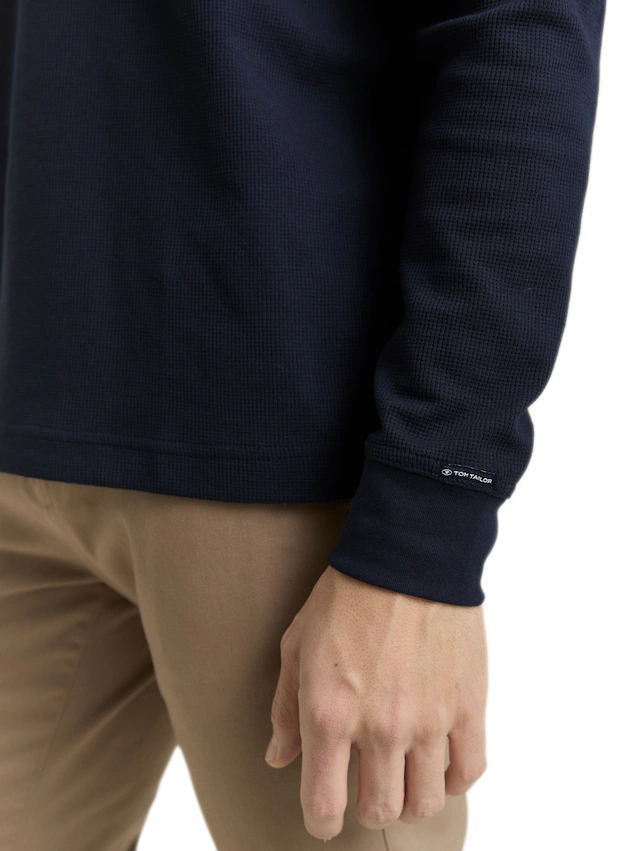 TOM TAILOR Langarm-Poloshirt mit Logo Stickerei