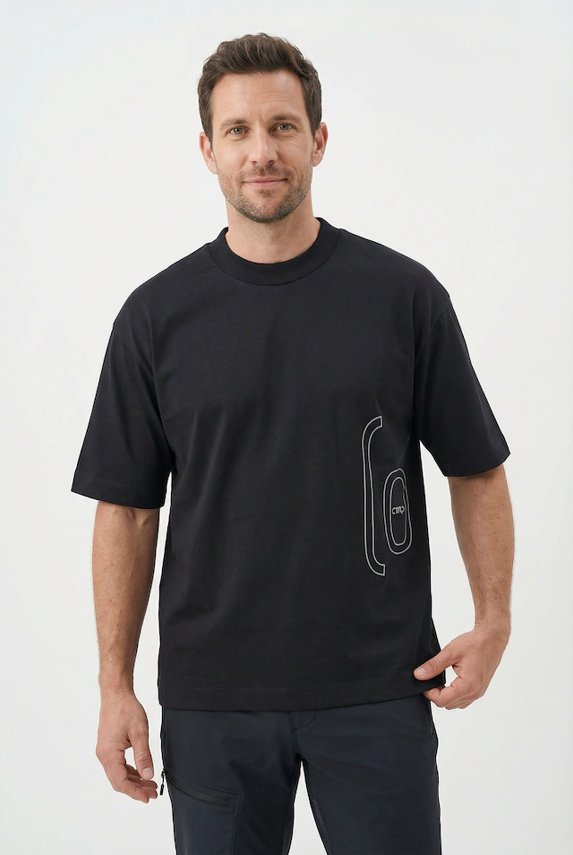 CMP Oversize-Shirt mit großem Schriftzug vorne seitlich bis auf den Rücken