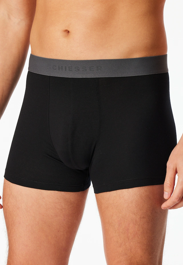 Schiesser Boxershorts »95/5 Multipacks« ohne Eingriff, Logobund, kurzes Bein