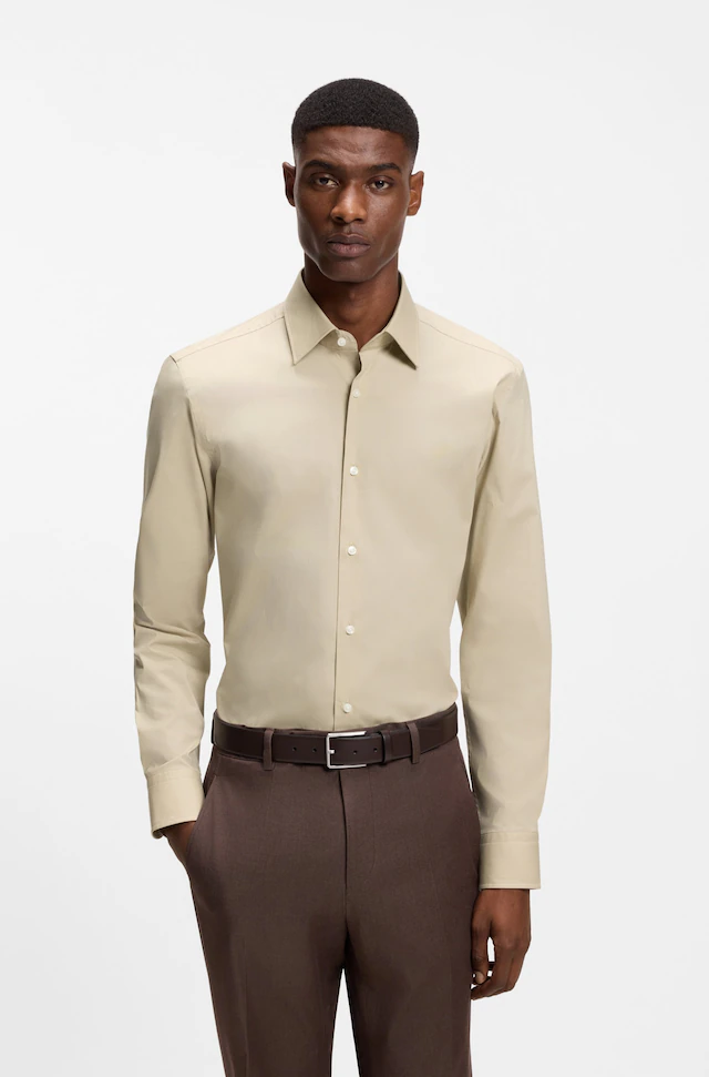 BOSS Businesshemd »Hank« Kentkragen, Slim-Fit, bügelleichte Qualität