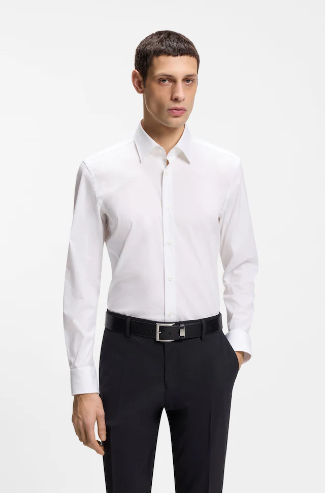 BOSS Businesshemd »Hank« Kentkragen, Slim-Fit, bügelleichte Qualität