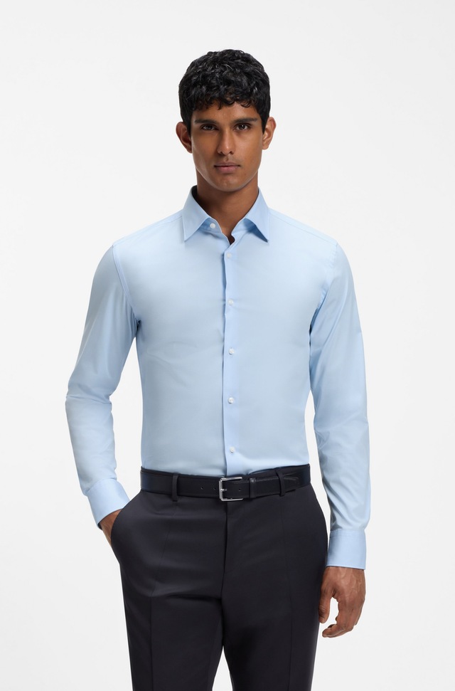 BOSS Businesshemd »Hank« Kentkragen, Slim-Fit, bügelleichte Qualität