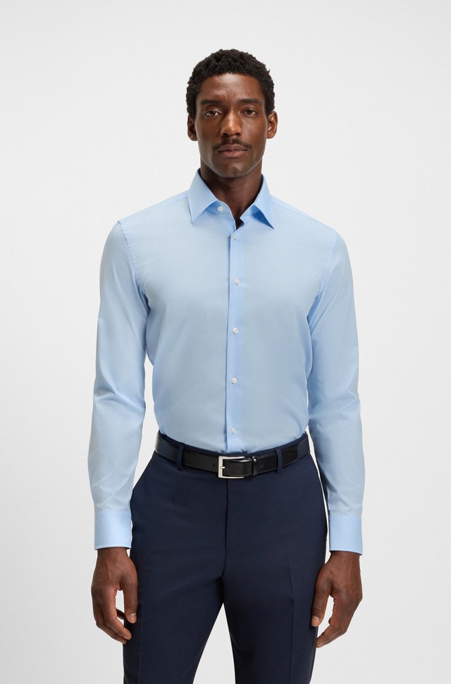 BOSS Businesshemd »Hank« Kentkragen, Slim-Fit, bügelleichte Qualität