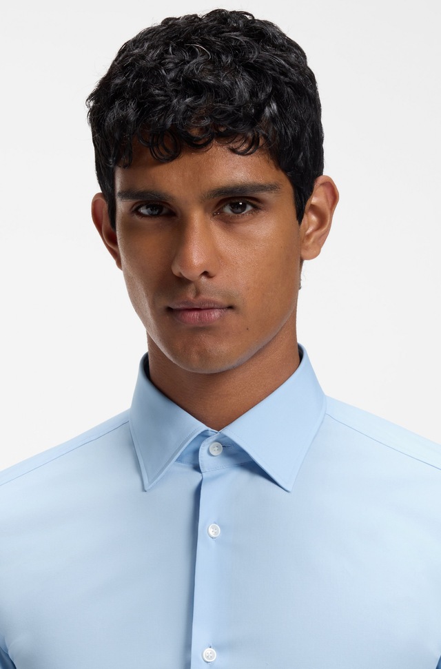 BOSS Businesshemd »Hank« Kentkragen, Slim-Fit, bügelleichte Qualität
