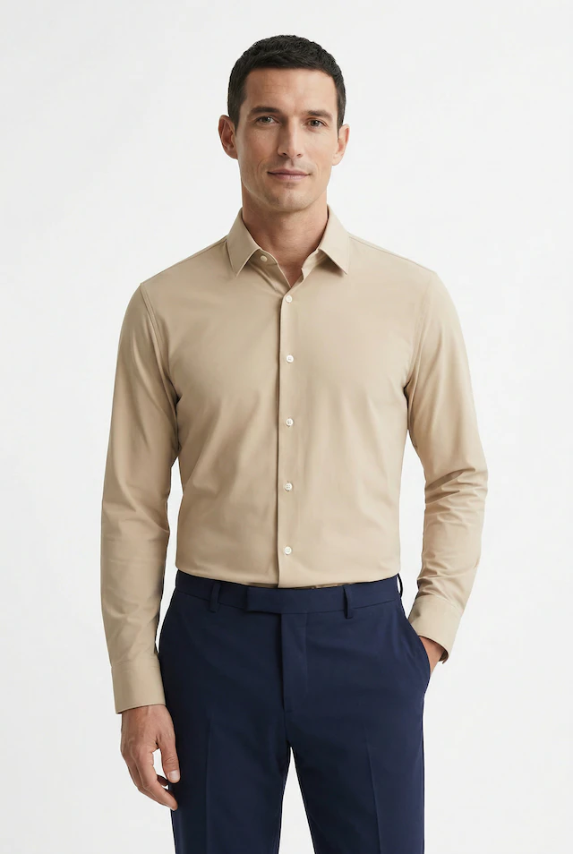 BOSS Langarmhemd »HANK« Kentkragen, Performance-Stretch-Jersey