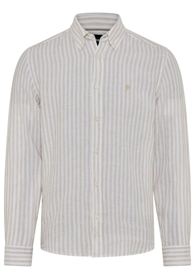 BOSS Leinenhemd »LIAM« 100% Leinen Premium Sommerhemd, Button-Down-Kragen, regular fit