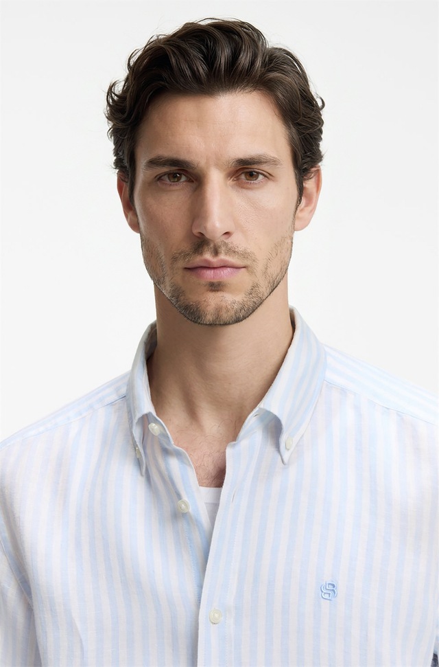BOSS Leinenhemd »LIAM« 100% Leinen Premium Sommerhemd, Button-Down-Kragen, regular fit