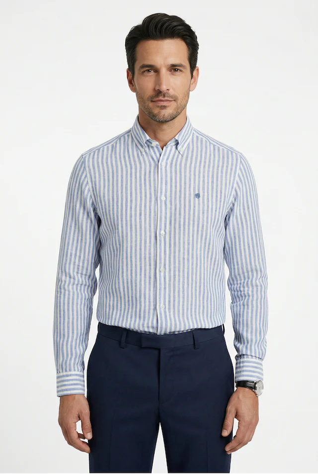 BOSS Leinenhemd »LIAM« 100% Leinen Premium Sommerhemd, Button-Down-Kragen, regular fit