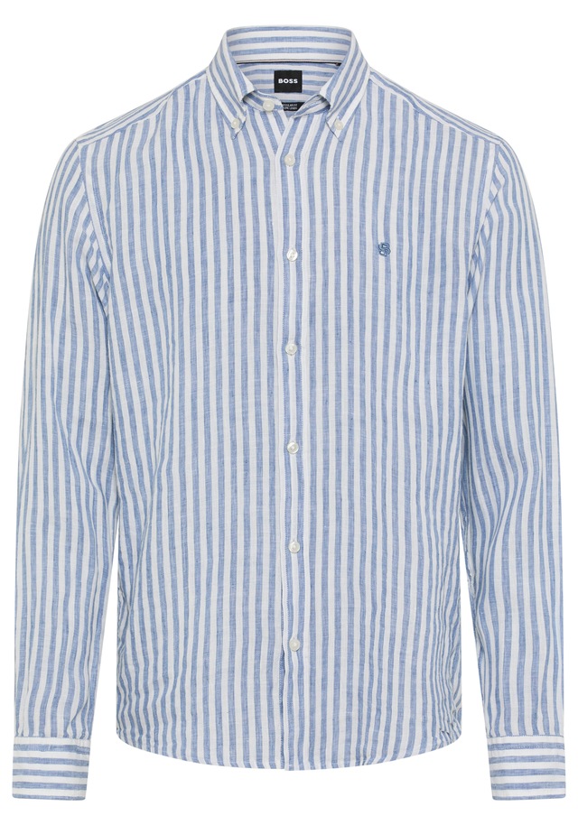 BOSS Leinenhemd »LIAM« 100% Leinen Premium Sommerhemd, Button-Down-Kragen, regular fit