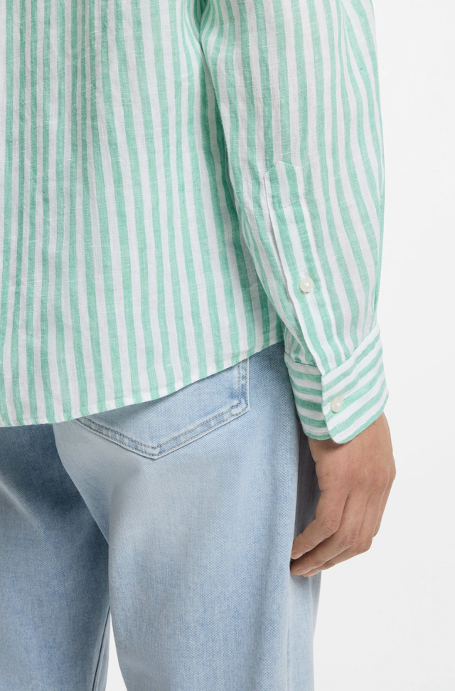 BOSS Leinenhemd »LIAM« 100% Leinen Premium Sommerhemd, Button-Down-Kragen, regular fit