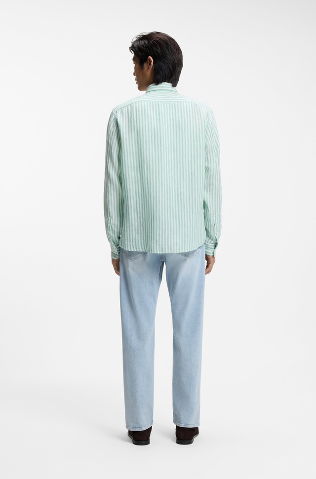 BOSS Leinenhemd »LIAM« 100% Leinen Premium Sommerhemd, Button-Down-Kragen, regular fit