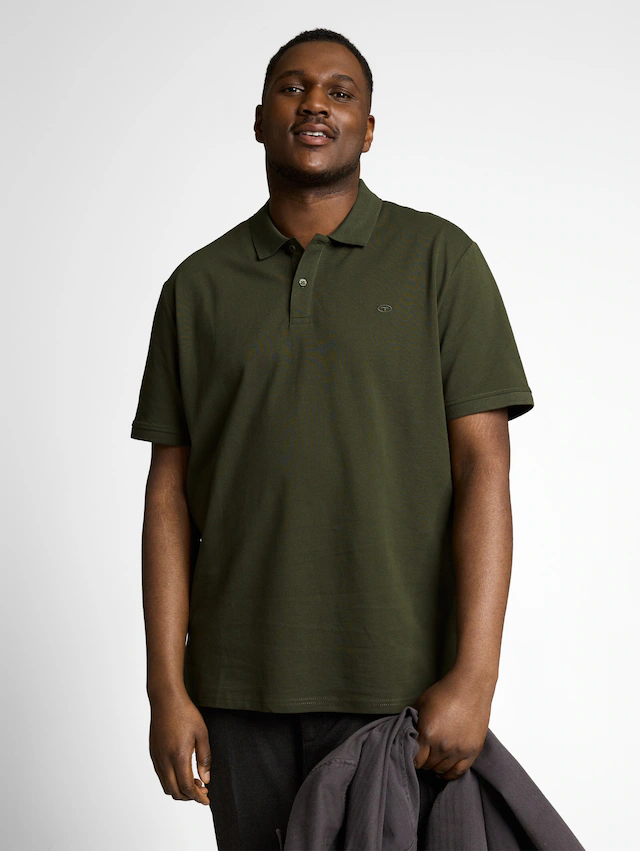 TOM TAILOR PLUS Poloshirt mit Logo-Stickerei - Große Größen