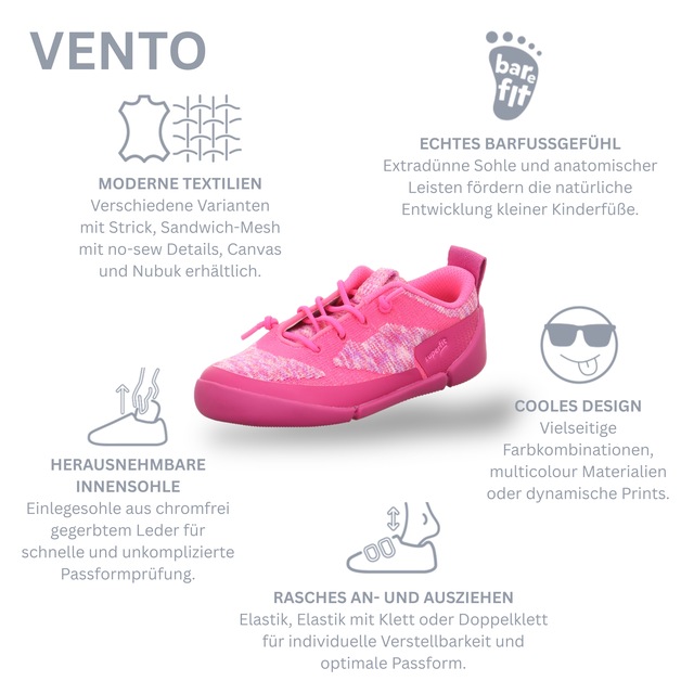 Superfit Slip-On Sneaker »VENTO WMS: weit« Barfußschuh, mit WMS-Weite weit V, Größenschablone zum Download