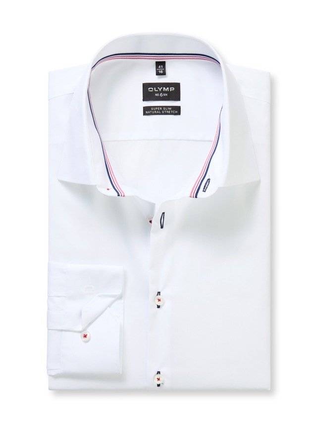OLYMP Langarmhemd »No 6 six« super slim, Kentkragen, Businesshemd