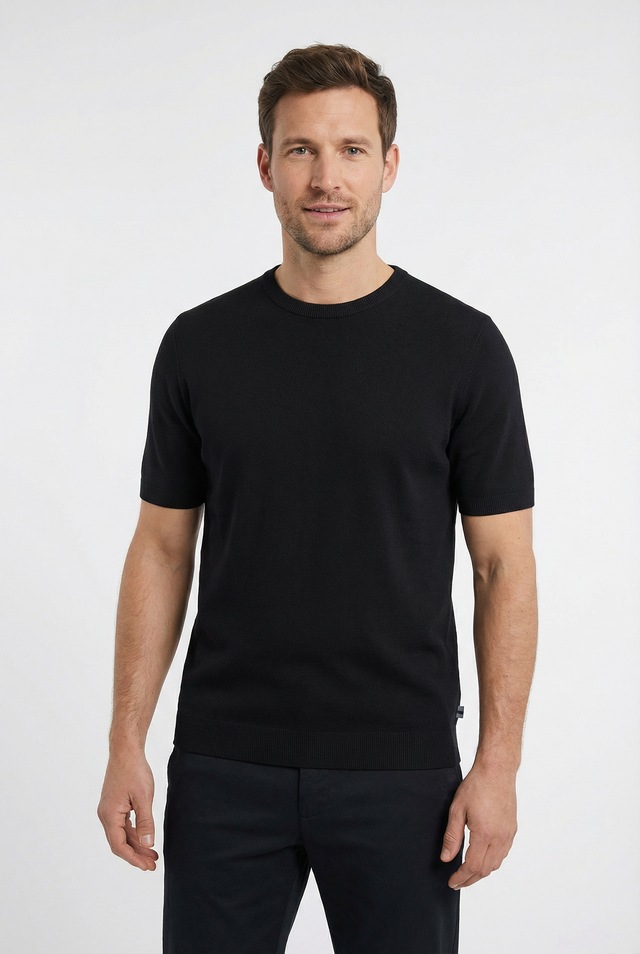 OLYMP T-Shirt Rundhals, Strick, normale Passform