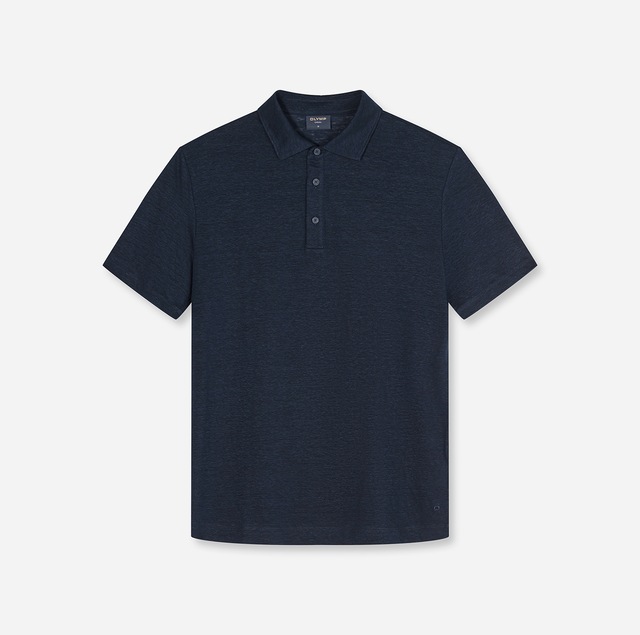 OLYMP Poloshirt aus hochwertigem Leinen, unifarben