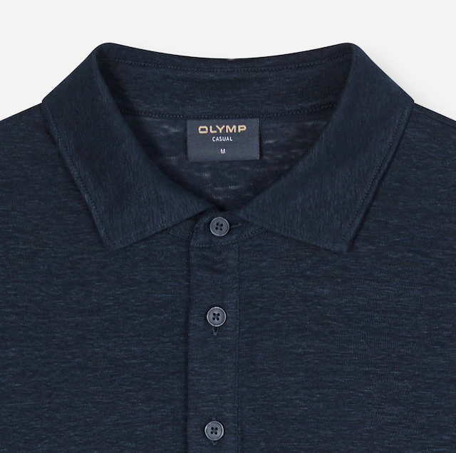 OLYMP Poloshirt aus hochwertigem Leinen, unifarben