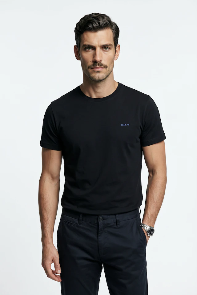 Gant T-Shirt »CONTRAST LOGO« Regular fit mit Rundhalsausschnitt