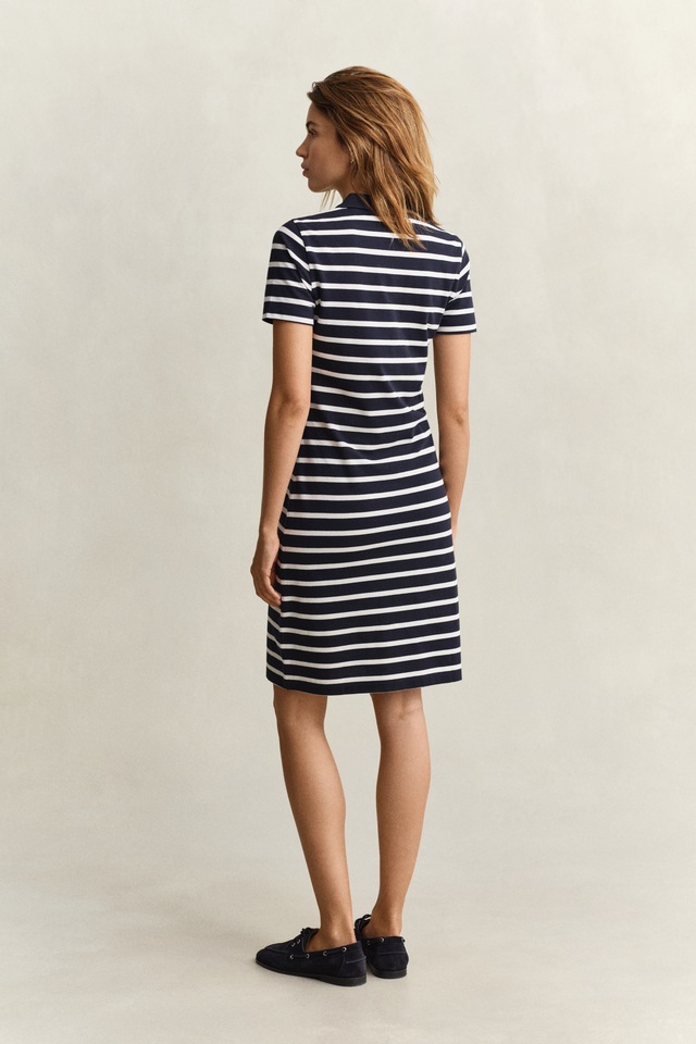 Gant Polokleid »SLIM STRIPED PIQUE POLO« Ohne Tasche Slim fit mit Polokragen