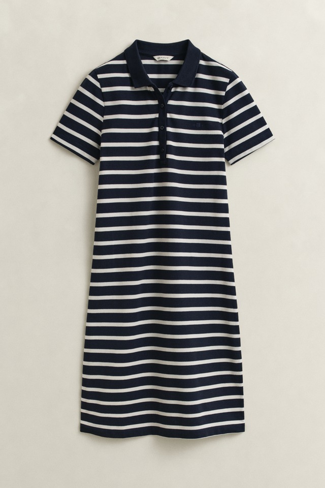 Gant Polokleid »SLIM STRIPED PIQUE POLO« Ohne Tasche Slim fit mit Polokragen