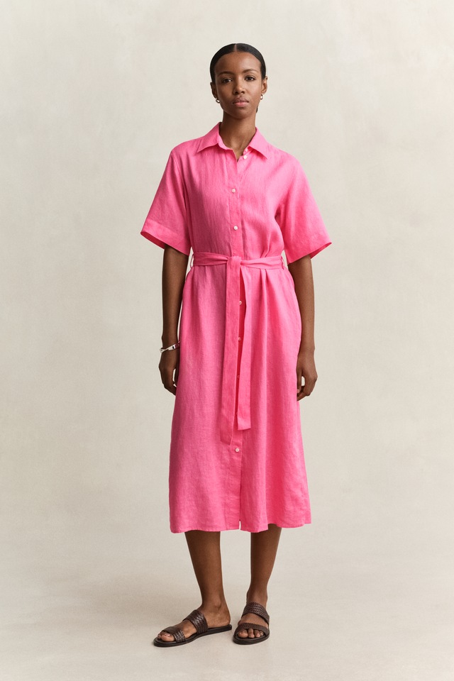Gant Hemdblusenkleid »LINEN« Ohne Tasche Regular fit mit Bindegürtel