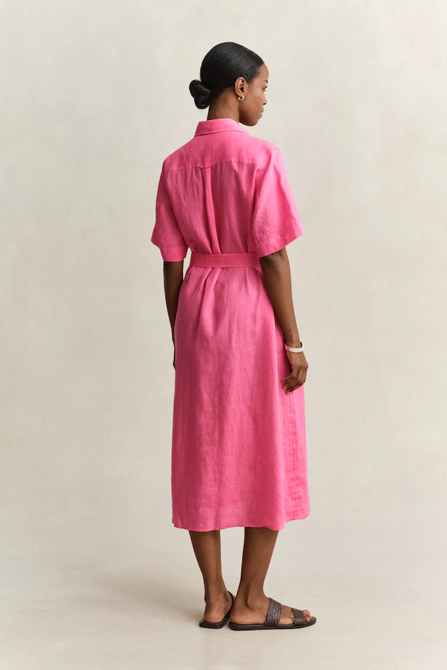 Gant Hemdblusenkleid »LINEN« Ohne Tasche Regular fit mit Bindegürtel