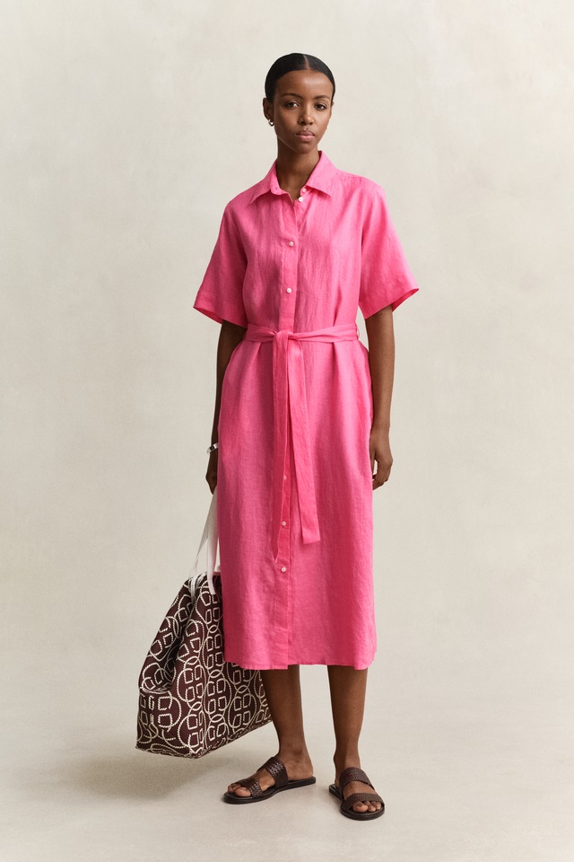 Gant Hemdblusenkleid »LINEN« Ohne Tasche Regular fit mit Bindegürtel