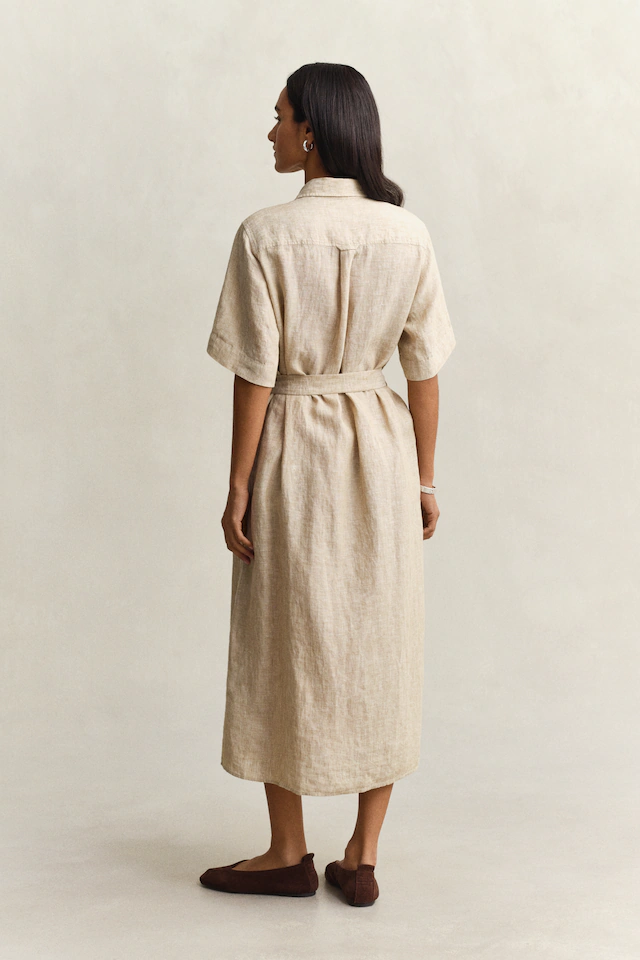 Gant Hemdblusenkleid »LINEN« Ohne Tasche Regular fit mit Bindegürtel