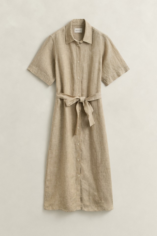 Gant Hemdblusenkleid »LINEN« Ohne Tasche Regular fit mit Bindegürtel