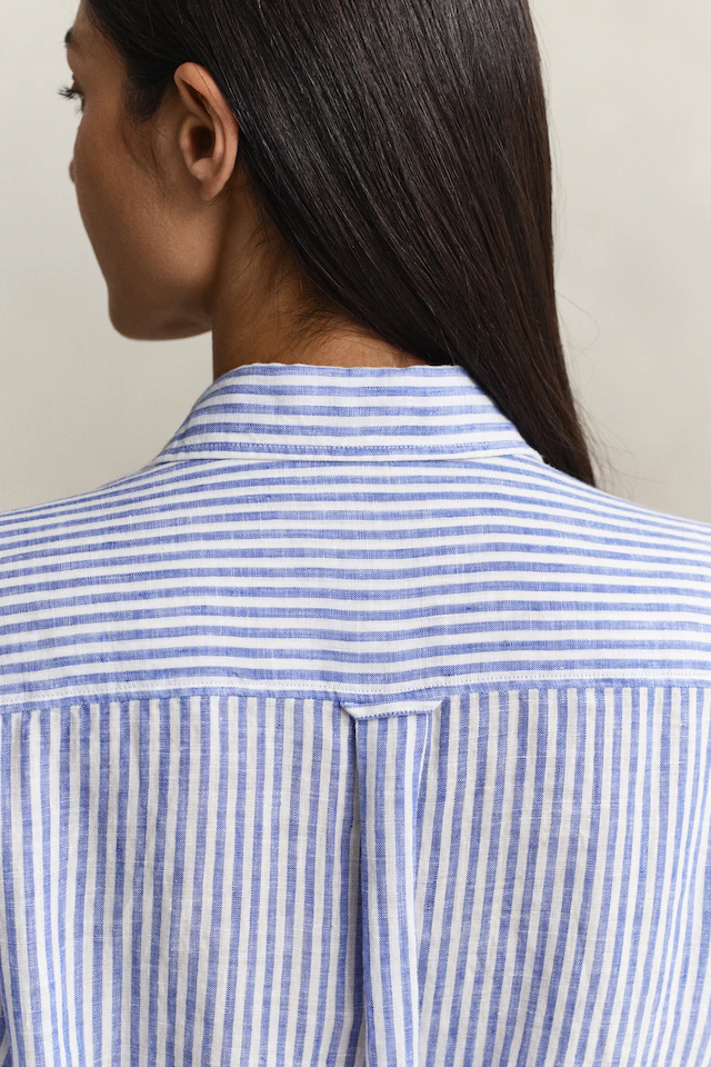 Gant Hemdblusenkleid »STRIPED LINEN« Seitennahttaschen Regular fit mit Bindegürtel